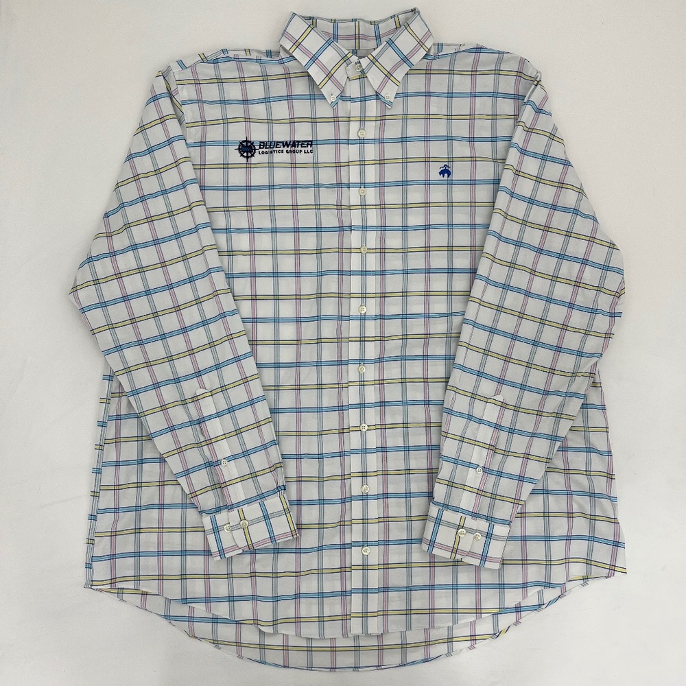 Brooks Brothers Mens 2XLT Button Down Shirt Multicolor Plaid Bluewater Logistics